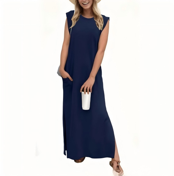 Women's Brushed Bamboo Sleeveless Midi Dress