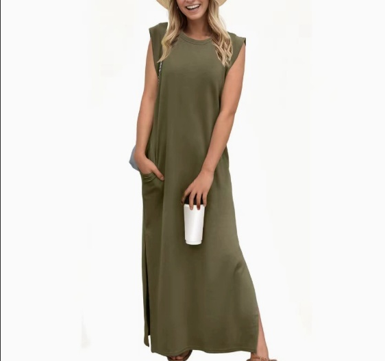 Women's Brushed Bamboo Sleeveless Midi Dress