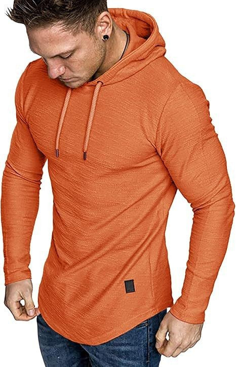 Mens Fashion Hoodies Fleece Long Sleeve Athletic Sweatshirt Pullover T Shirt