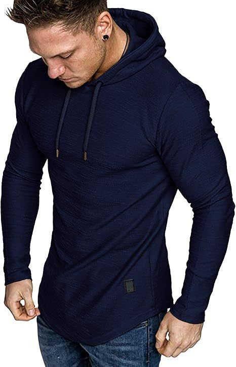 Mens Fashion Hoodies Fleece Long Sleeve Athletic Sweatshirt Pullover T Shirt